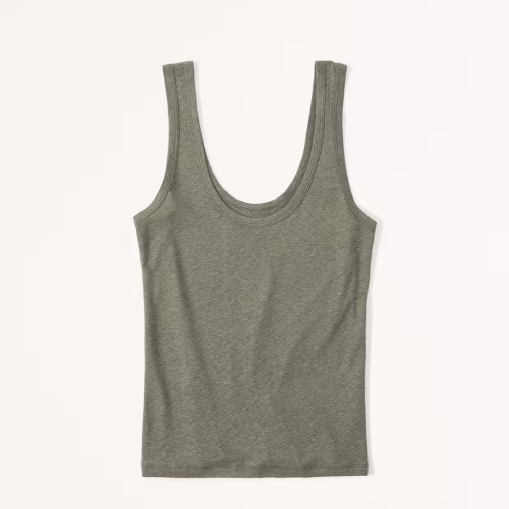 Abercrombie linen blend easy scoopneck tank nwt
